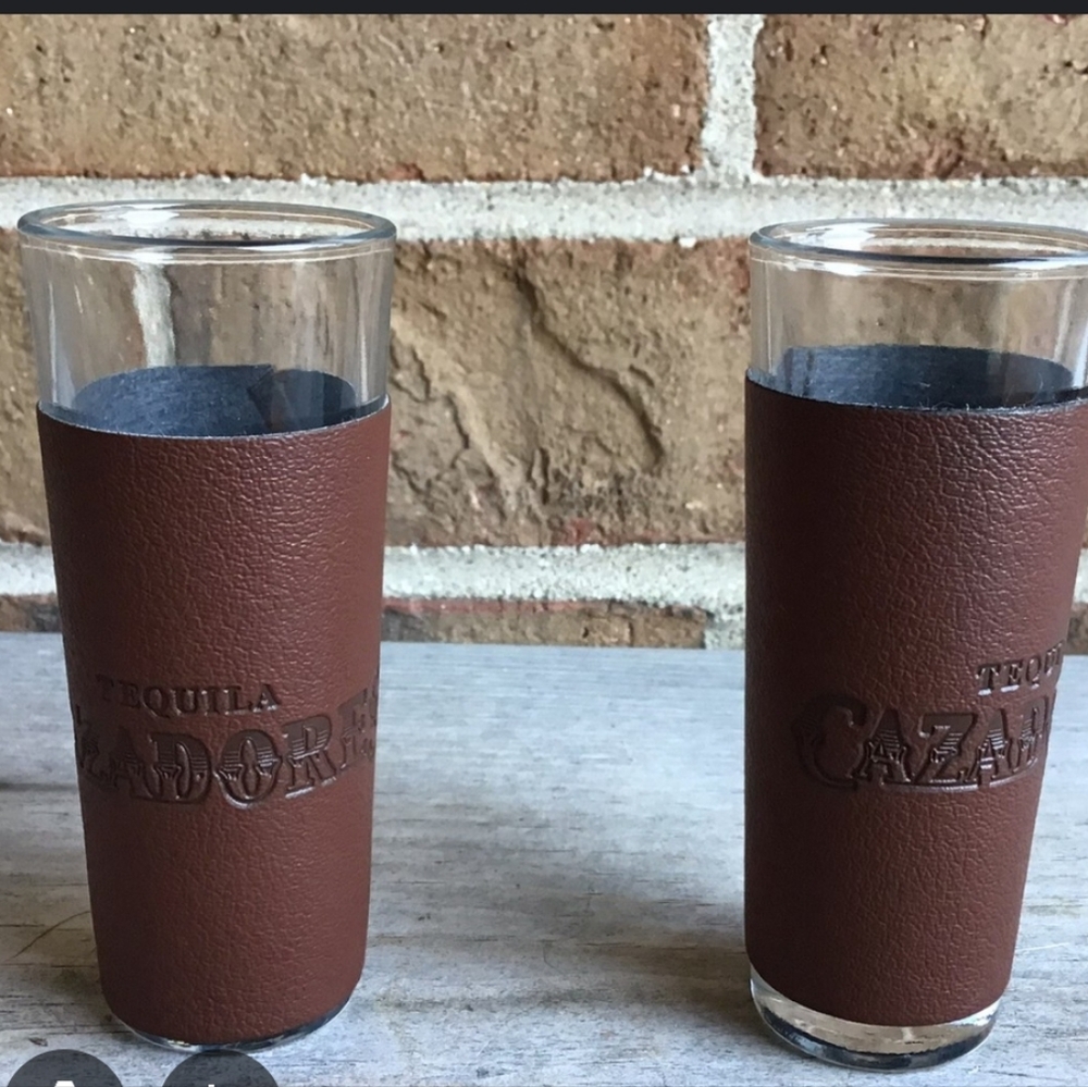 Adore Brown Leather Shot Glasses